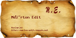 Márton Edit névjegykártya